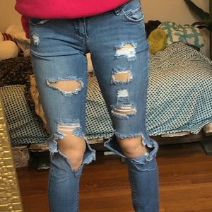 Garage ripped skinny jeans
